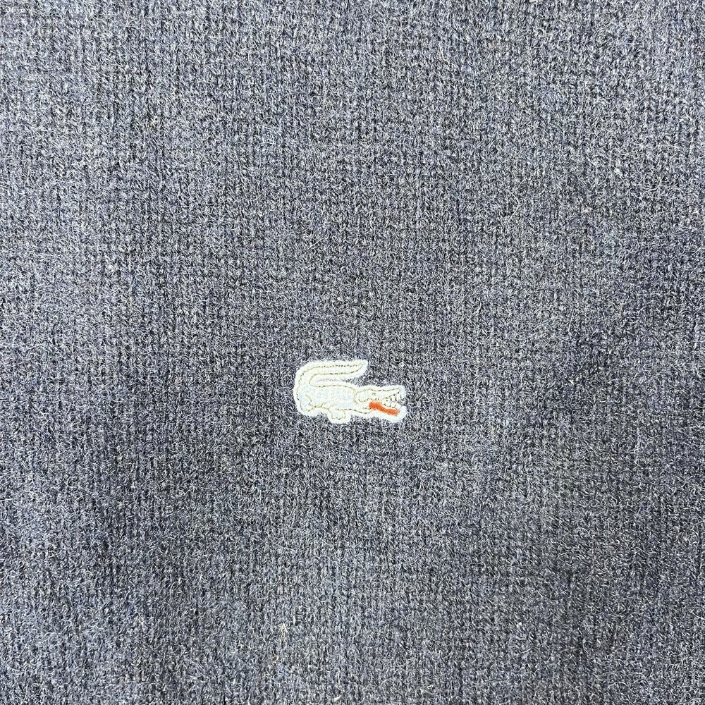 Vintage 1970s Izod Lacoste Sweater Mens Large Blue 100% Wool Long Sleeve - Picture 16 of 16